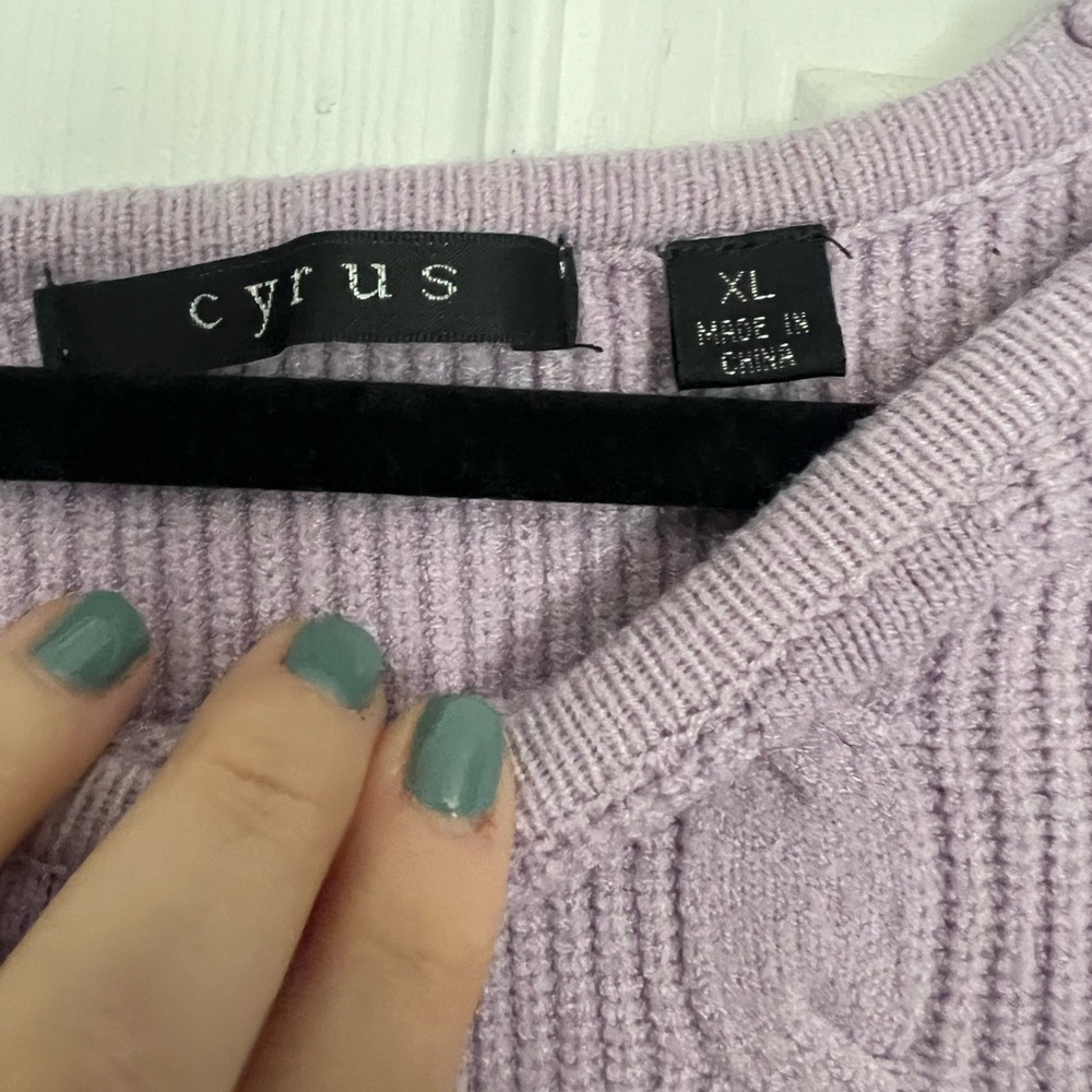 Lavender Cable-knit Sweater
